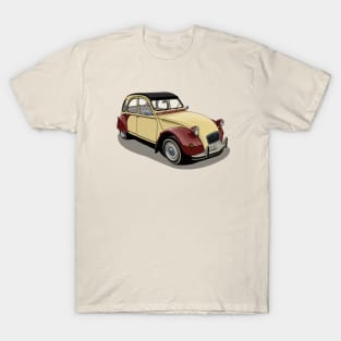 Citroen 2CV in maroon and cream T-Shirt